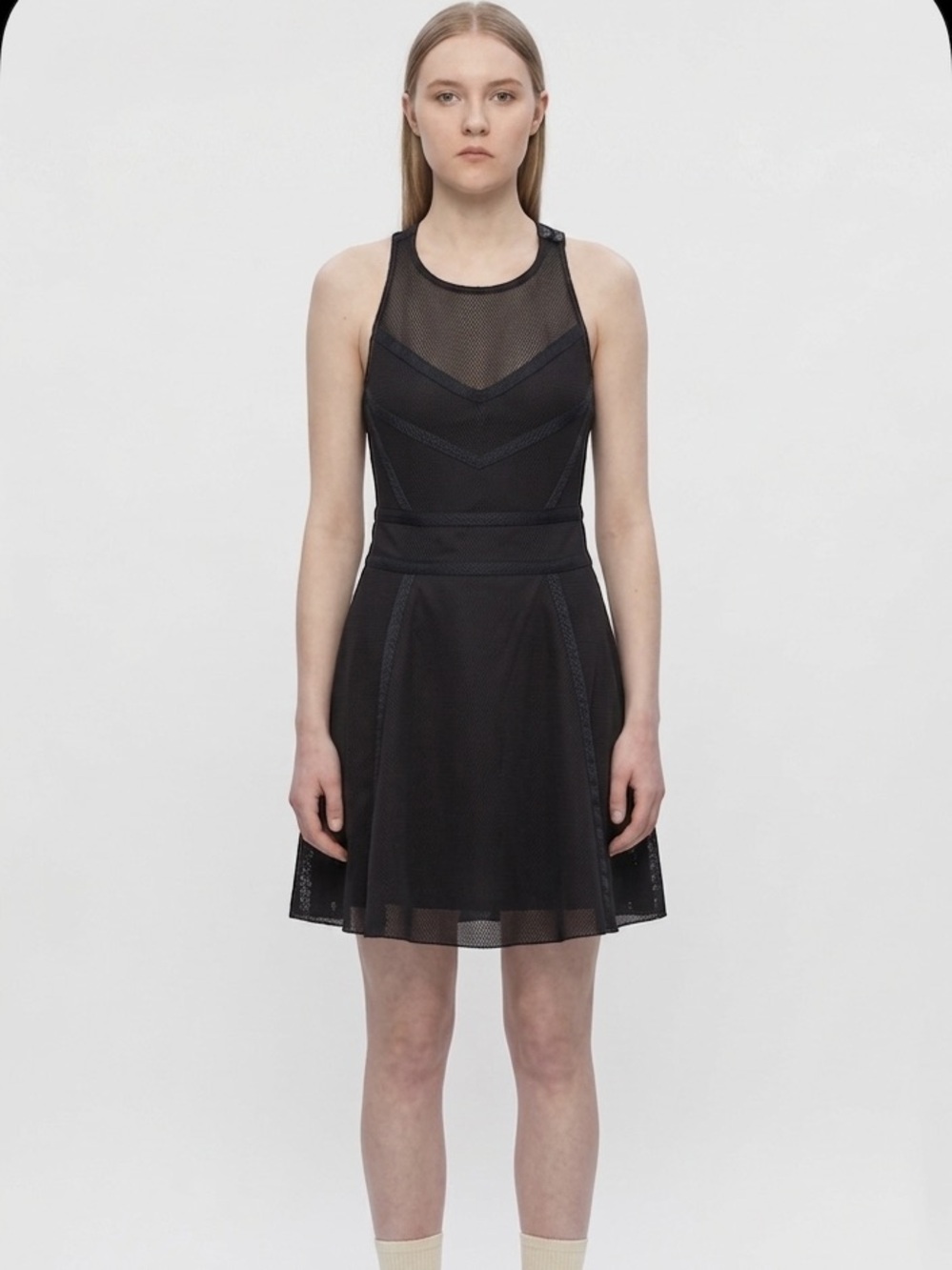Diesel Black mesh Racerback Snap-Shoulder Tank
